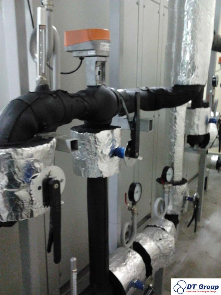 Адсорбционный роторный осушитель воздуха Desiccant Technologies Group MDC6000  Осушитель установлен на фармацевтической фабрике.